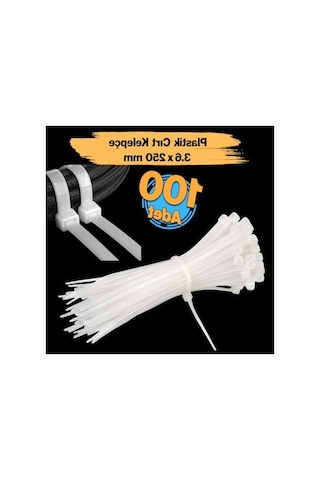 100 Adet Plastik Cırt Kelepçe, 3.6x250 Mm, Çok Amaçlı Kullanım 0.5 MM