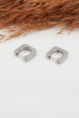 Kadın Çelik Basic Geometrik 1.5cm Kare Moldel Klipsli Küpe Çok Renkli