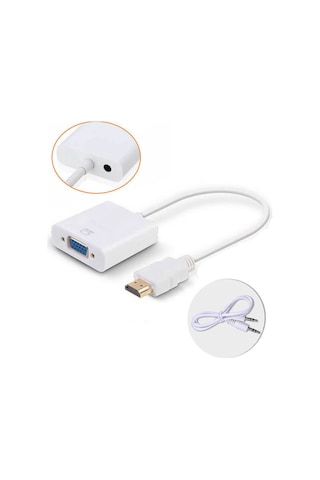 Hdmi To Vga Ses Çıkışlı Kablo Çevirici Dönüştürücü Adaptör