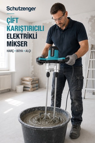 2600w Çift Karıştırıcılı Alçı Boya Harç Karıştırıcı Elektrikli Makine Mavi 725x