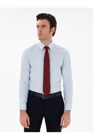 Cacharel Açık Mavi Slim Fit Pamuklu Oxford Gömlek Denım
