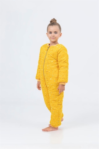 Kız Erkek Çocuk Kalın Elyaf Dolgulu Premium Kalite 2.5 Tog Desenli Uyku Tulumu Sarı