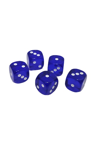 1-2-3 Oyun Zarı 16mm 6 Kenar - İki Tekrarlı 5 Adet