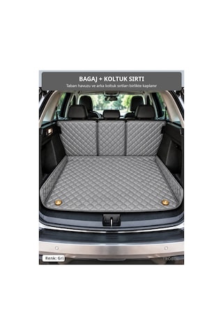 Peugeot Partner Tepee 2010-2020 Arka Yan Plastik 8d Çift Katmanlı Paspas + Bagaj Havuzu Seti Gri
