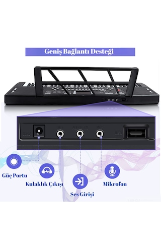 61 Tuşlu Işıklı Dijital Piyano Mikrofonlu Çocuk Keyboard Seti