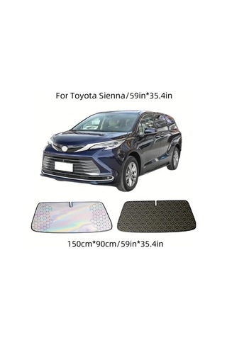Boatshop1 Sıenna İçin 5 Katmanlı Titanyum Lazer Kesim Araba Ön Cam Güneşlik Profesyonel Sınıf Güneş Bariyeri Evrensel Uyumlu Yaz Kış Isı Engelleyici