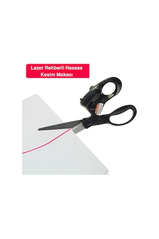 Shopytech Lazer Rehberli Hassas Kesim Makası Pil İle Çalışan Paslanmaz Çelik Kumaş Kağıt El İşi Maka