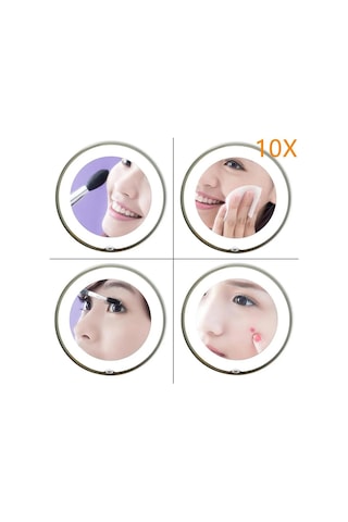 Valkyrie 10x Zoom Büyüteç Led Işıklı Esnek Makyaj Aynası