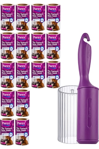 Premium Tüy Toplayıcı 16'lı Yedek Rulo Ve Aparat + Şeffaf Kapak Paketi