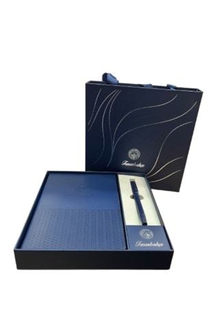 Fenerbahçe Premium Defter & Kalem Hediye Seti Özel Tasarım Lacivert Kutulu