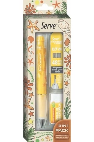 Doğa Desenli Deep Kalem, Deep Silgi Ve Deep Min, 0.7 Mm, Hardal Sarısı Genel