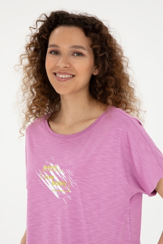 U.S. Polo Assn. Kadın Pembe Bisiklet Yaka Tişört 50284355-VR037