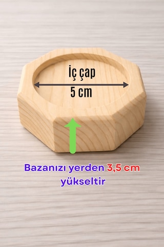 Robot Süpürge İçin Doğal Ahşap Koltuk Baza Yükseltici 3,5 Cm Yükseltir, Çap 5 Oyuklu Takoz 1 Adet Diğer