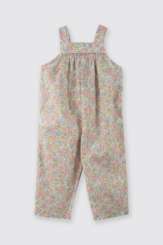 Panço Liberty Kumaş Çiçek Desenli Kız Bebek Salopet Pembe