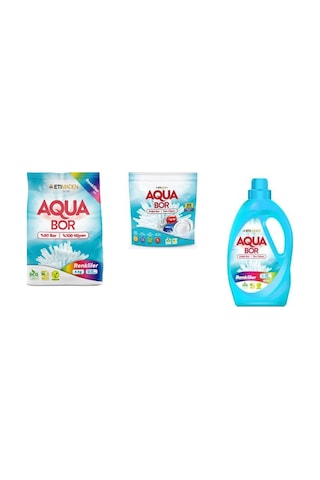 Aquabor Doğal Mineralli 4 Kg Renkliler + Tablet + Sıvı Renkliler 3 Lü Set 0.75 LT - 2.5 LT - 12 KG 62606187