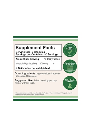 Inositol 1000 Mg 60 Kapsül