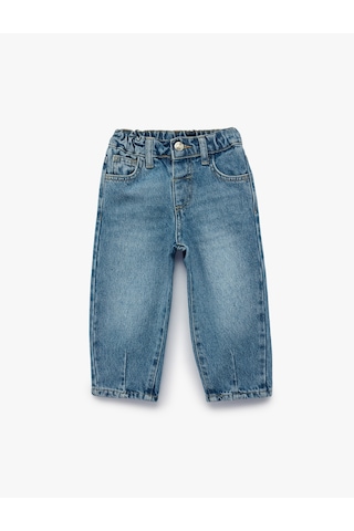 Koton Pamuklu Loose Fit Balon Form Denim Pantolon Orta İndigo 7wmg40007ad