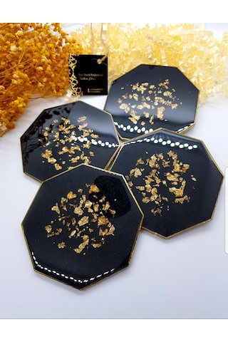 Sultan Epoksi Bardak Altlığı Takımı Siyah
