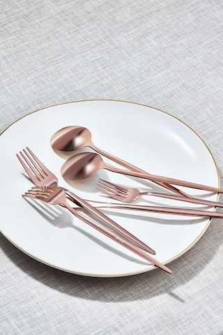 Apricot Faro Rosegold 24 Parça 6 Kişilik Çatal Kaşık Bıçak Kutulu