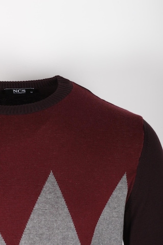 Erkek Triko Bordo Bisiklet Yaka Baklava Desenli Slim Fit Pamuklu Kazak Ncs Jeans 3727-haki Haki