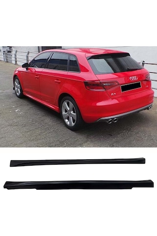 Audi A3 8v Hb Aero Yan Marşpiyel Seti Plastik 2 Adet Mat Siyah 2012-2019 Karlık+ek+bodykit
