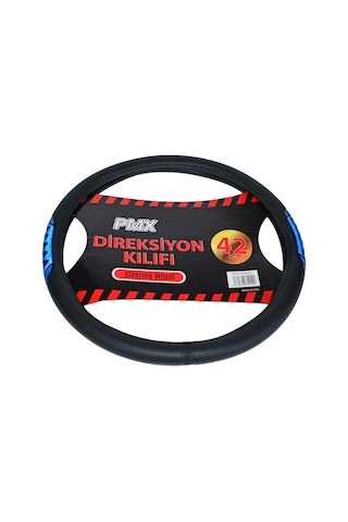 Pmx Geçmeli Direksiyon Kılıfı Fosforlu Siyah Mavi 42 Cm Teq-007bk/bl Mavi