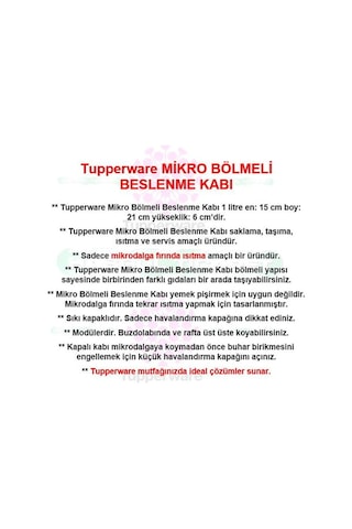 Tupperware Mikrodalga Bölmeli 1 L Saklama Kabı Mavi