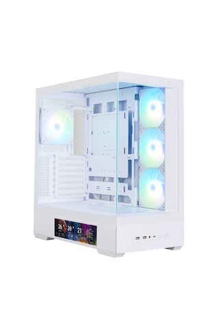 Zalman P40 Ds Whıte Atx Mıd Tower Beyaz Kasa 2 X Usb 3.0, 1 X Usb Type-c,1 X Mikrofon, 1 X Kulaklık, 4x 120mm Argb Fan