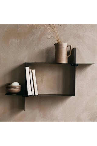 Moca Metal Sac Duvar Rafı Siyah
