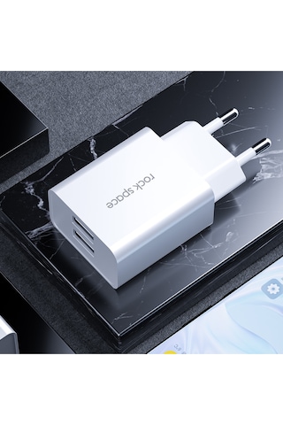 Hızlı Şarj Cihazı Beyaz 5v / 2.4a Çift Usb Çıkışlı
