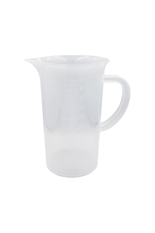 Borox Kabartma Dereceli Beaker Kulplu Plastik Beher 1 L