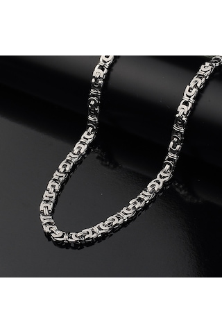 Yeni Model Desenli Erkek Kolye Çelik Zincir Takı Aksesuar K24 T5 Çelik