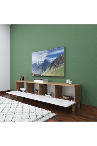 Buse 4 Kapaklı Tv Sehpası - Atlantik Çam / Beyaz