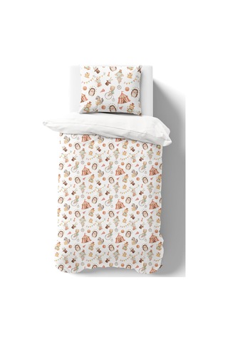 Organik Tek Kişilik Nevresim Takımı 160x220 - Sihirli Minik Akrobasi Renkli