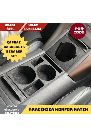 2019-2026 Peugeot Rifter-berlingo-combo-doblo Uyumlu Orta Konsol Bardaklık Ve Çapraz Bardaklık Set