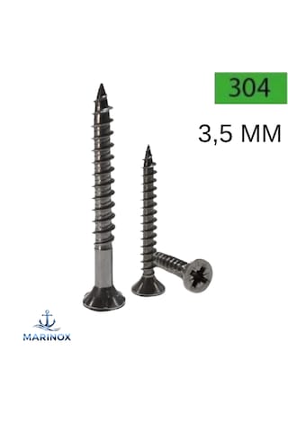 3,5 Mm Paslanmaz Sunta Ağaç Vidası Çeşitleri A2 Aısı 304 Kalite - 30 Adet 3.5 x 35