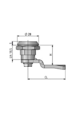 Mesan Krom Çeyrek Dönüşlü Üçgen Anahtarlı Yaylı Kilit 0.30 Mm