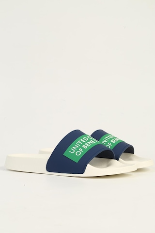 United Colors Of Benetton Benetton Erkek Terlik Beyaz - Lacivert