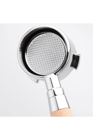 Folinda 51mm Gümüş Çelik Kahve Portafilter, Ahşap Kolu, Profesyonel Filtre Sepeti, Delonghi Uyumlu Espresso Aksesuarı Diğer
