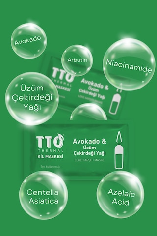 Tto Thermal Avokado ve Üzüm Çekirdeği Yağ Içeren Kil Maskesi