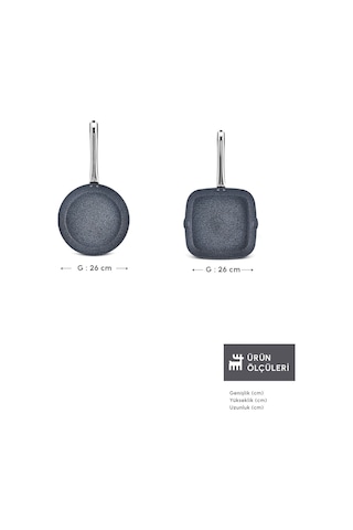 Karaca  Biogranit Monet 2 Parça Tava Grill Set Siyah