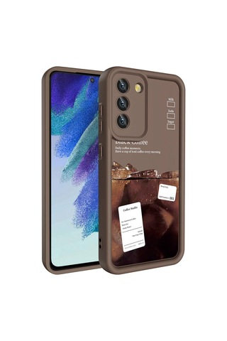 Galaxy S21 Fe Kılıf Kamera Korumalı Baskılı Arka Yüzey Zore Klas Kapak Siyah