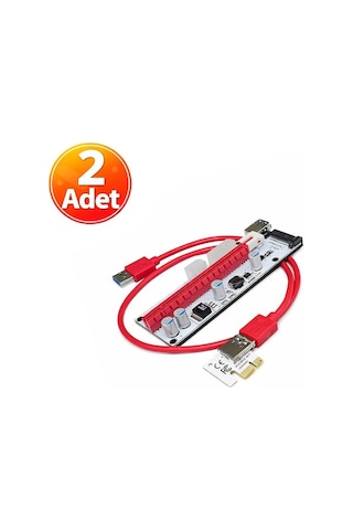 2 Adet - Ver008s Riser Kart - Pcı-ex 1x To 16x Usb 3.0 Ekran Kartı Uzatma Mining Adaptörü