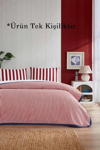 Özdilek Rf-cabana Line Kırmızı-lastikliçarşaf Tek Kiş.pike Takımı