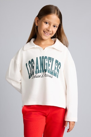 Defacto Relax Fıt Polo Yaka Kolej Baskılı Sweatshirt Kumaşı Sweatshirt Kız Çocuk I4899a826auwt34 Beyaz-wt34