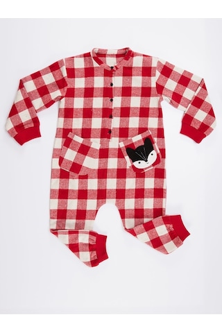 Denokids Fox Ekose Kız Çocuk Tulum Çok Renkli
