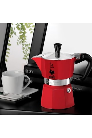 Bialetti 0004943 Moka Express Espresso Kahve Pişiricisi 6 Kişilik Rossa, Kırmızı