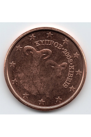 Kıbrıs, 5 Euro Cent 2008, Çil Eski Madeni Para