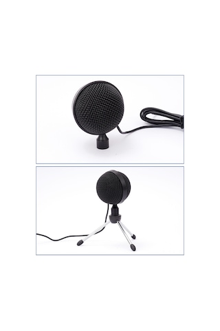 Fosenze Usb Metal Mikrofon Seti - Tüm Yönlü Kondansatör Mikrofon, 360 Derece Ses Alımı, Bilgisayar Toplantıları İçin, Plug & Play, Siyah