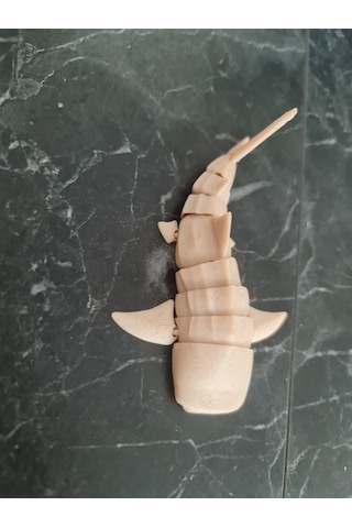 Ahşap Malzeme 11cm Ufak Hareketli Balina Köpek Balığı Oyuncak